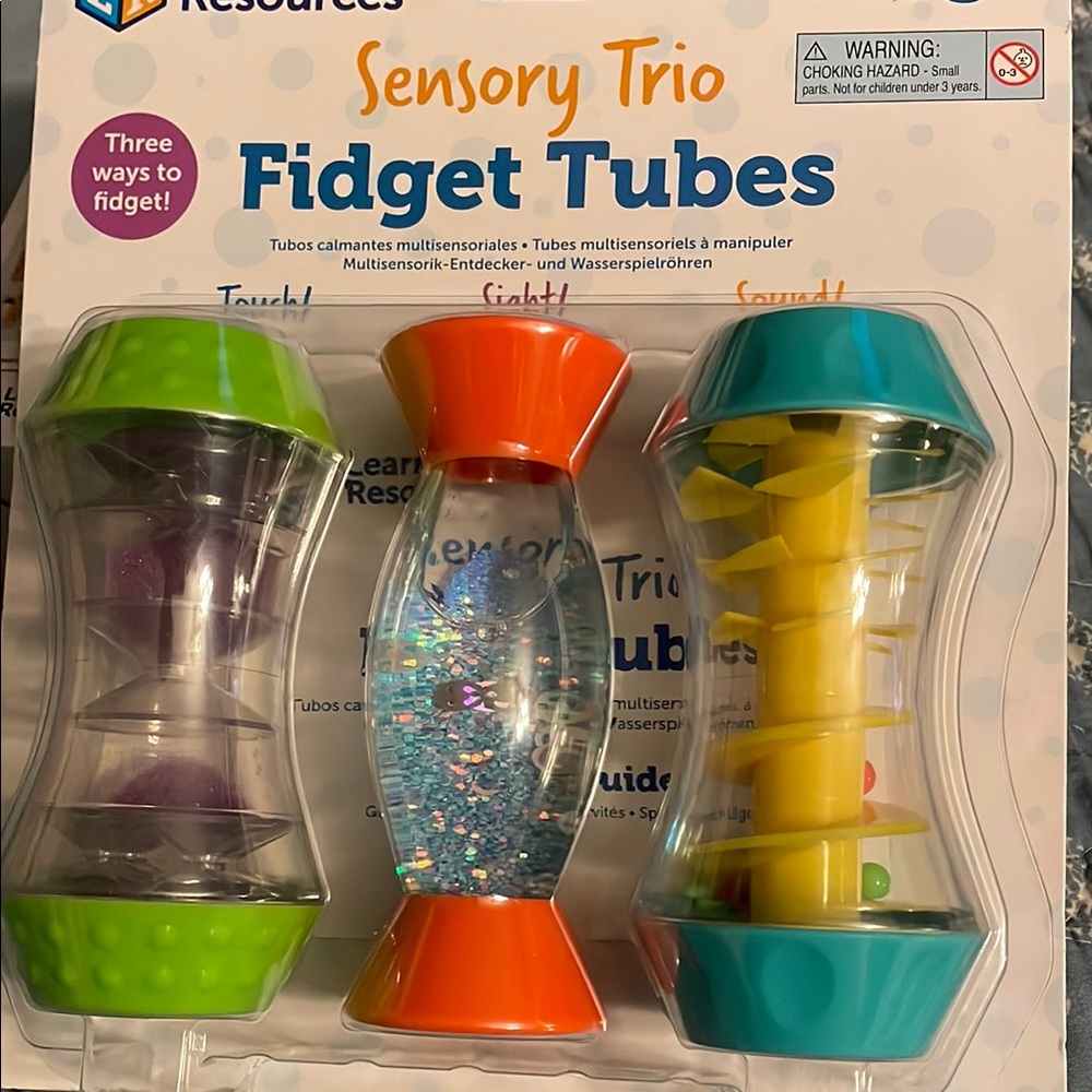 Blue and Green Sensory Learning Tubes for Educational Play